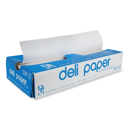 Interfolded Deli Sheets, 10.75 X 12, Standard Weight, 500 Sheets/Box, PK12, 12PK